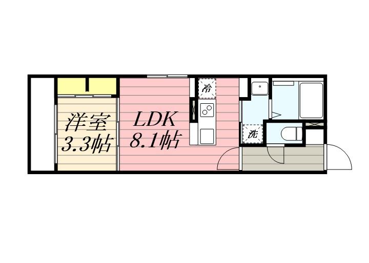 S-RESIDENCE医大南ALTIER(1LDK/1階)の間取り写真