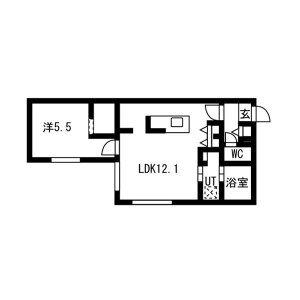 GLOIRE GA-S8W12MS(1LDK/4階)の間取り写真