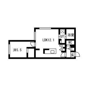 GLOIRE GA-S8W12MS(1LDK/3階)の間取り写真