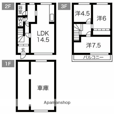 南３３条テラスハウス(3LDK)の間取り写真