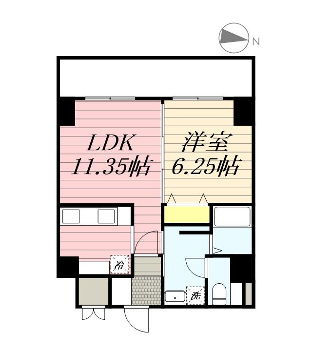 I-FRONT NAEBO (1LDK/5階)の間取り写真