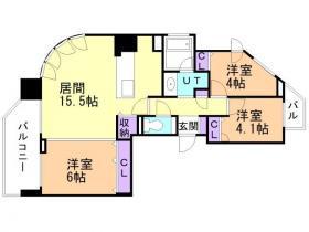 グランファーレ伏見グランシャリオ(3LDK/6階)の間取り写真