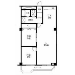 緑苑ビル(2LDK/7階)の間取り写真
