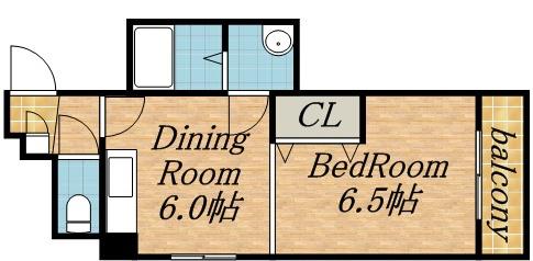 クレアシオン桑園Ⅱ(1DK/3階)の間取り写真