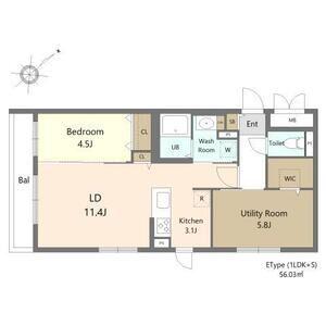 ガーデンクォーツ琴似(1SLDK/2階)の間取り写真