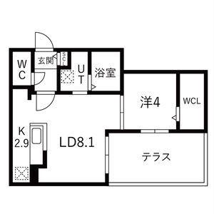 ブランシャールMH幌平橋(1LDK/1階)の間取り写真