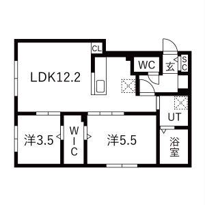 ONE-SOEN(2LDK/4階)の間取り写真