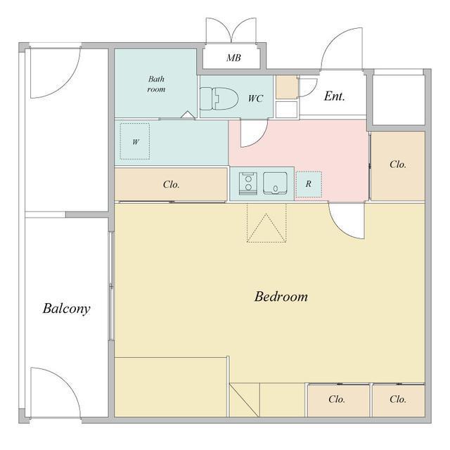 CANVASSすすきの(1K/13階)の間取り写真