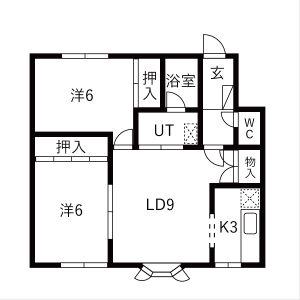 グリーンシャルマンD(2LDK/2階)の間取り写真