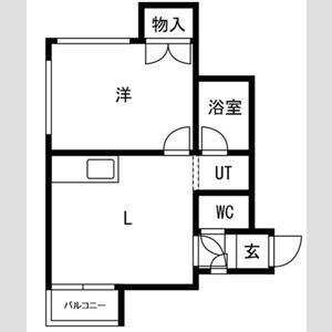 コンフォート発寒A(1DK/3階)の間取り写真