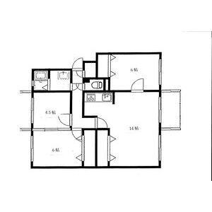 柏丘団地Bー1(3LDK/4階)の間取り写真