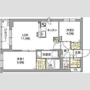 ジュノール桑園 イースト(2LDK/3階)の間取り写真