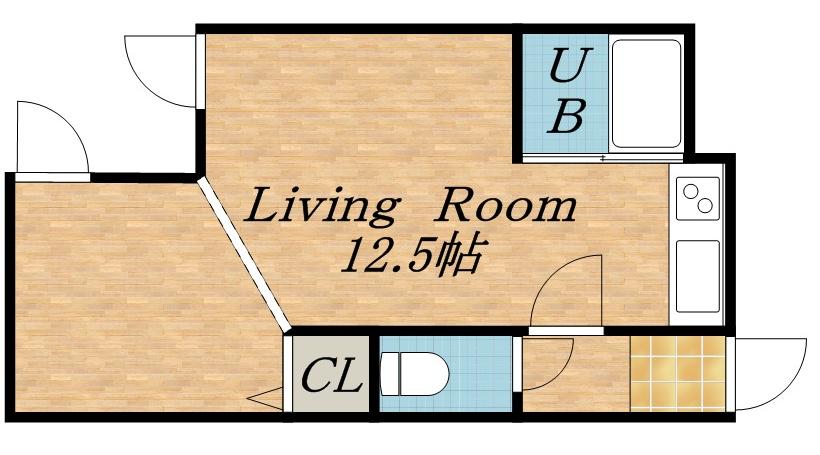 プラザイン375(1DK/3階)の間取り写真