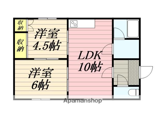 メゾンナオミ(2LDK/1階)の間取り写真