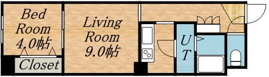 パークヒルズ中央12(1LDK/4階)の間取り写真