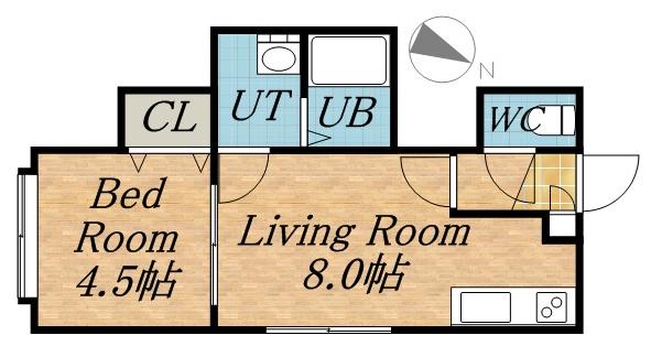 MKコート元町(1LDK/2階)の間取り写真