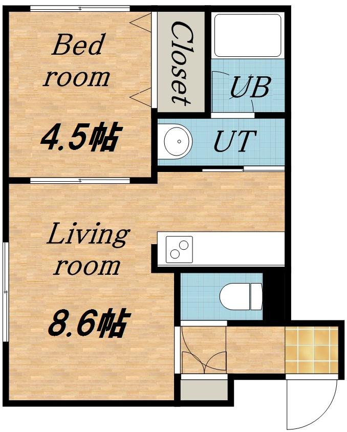 ブランノワールN38(1LDK/2階)の間取り写真
