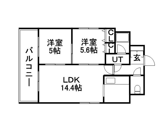 パークアクシス札幌植物園前(2LDK/10階)の間取り写真