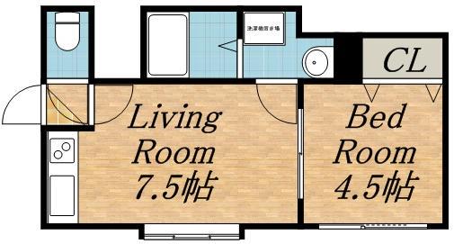 スペイシャス コンフォート24(1DK/2階)の間取り写真