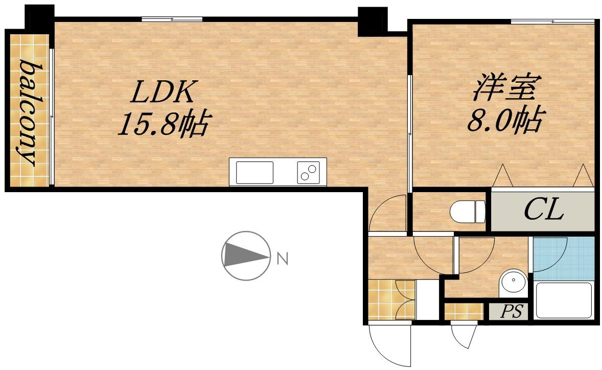 札幌19Lビル(1LDK/7階)の間取り写真