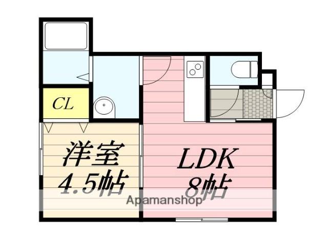 コーポ向日葵(1LDK/3階)の間取り写真