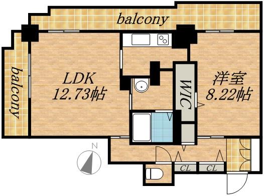 パシフィックタワー札幌(1LDK/26階)の間取り写真