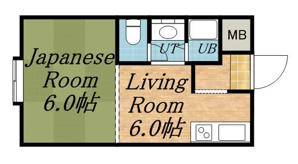 田房ビル(1DK/3階)の間取り写真