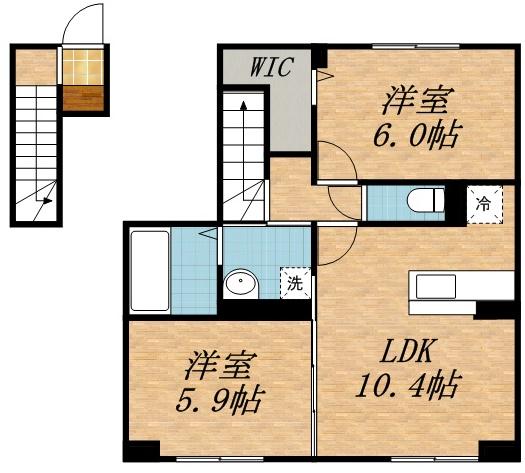  スリジエ麻生 (2LDK/2階)の間取り写真
