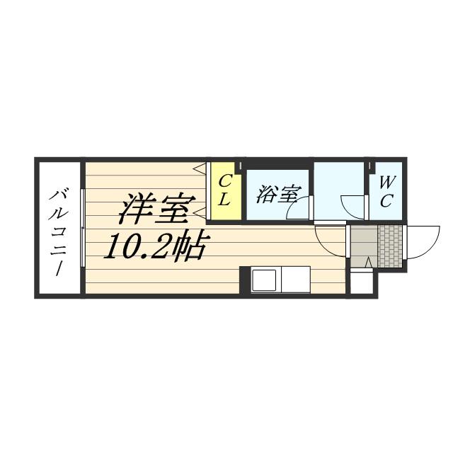 東洋ハイツB(1K/3階)の間取り写真