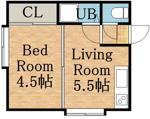  ホワイトパレスキタダI (1DK/3階)の間取り写真