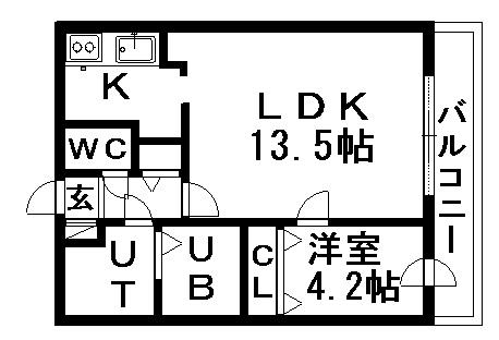 インボイス札幌レジデンス(1LDK/5階)の間取り写真