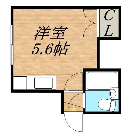 第5青雲荘(ワンルーム/1階)の間取り写真