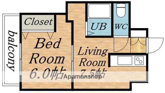 メゾン24(1DK/4階)の間取り写真