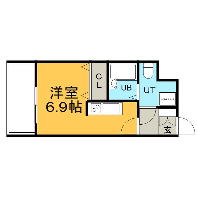 アストリア北大前(1K/2階)の間取り写真