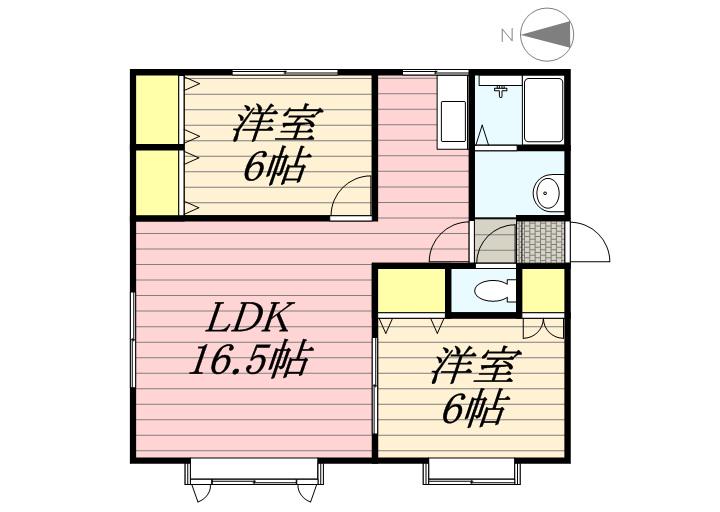 メゾンNK(2LDK/2階)の間取り写真