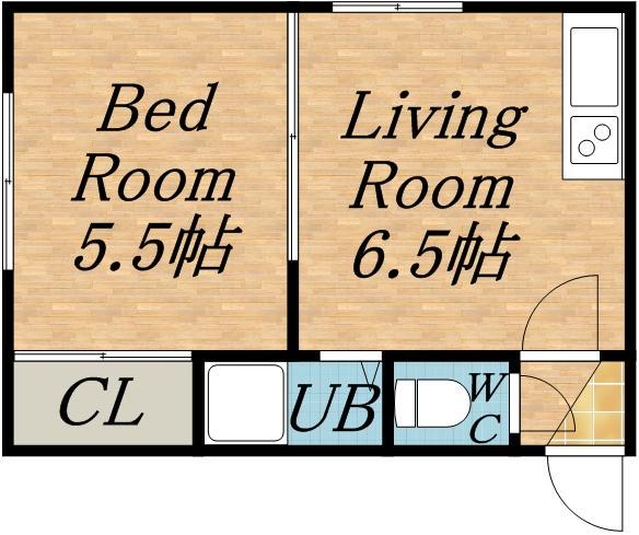 サニープレイス北21A(1DK/3階)の間取り写真