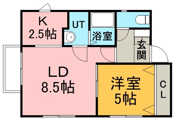 プライム4・4(1LDK/3階)の間取り写真