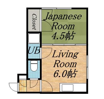 シャルマン38(1DK/2階)の間取り写真