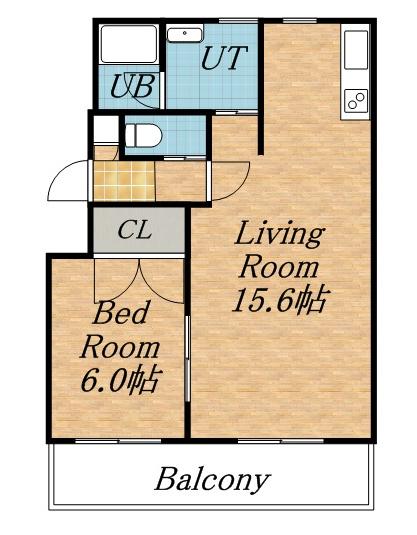 アルテンセン伏古(1LDK/2階)の間取り写真
