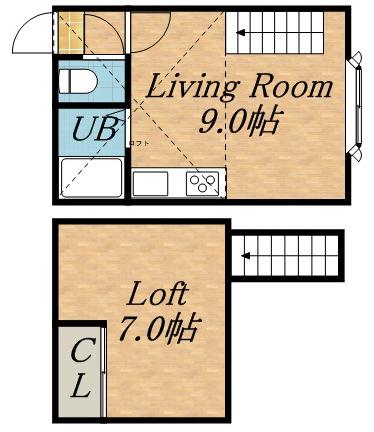 トアアルディN31(ワンルーム/2階)の間取り写真
