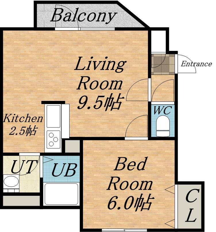 グランシードⅠ(1LDK/4階)の間取り写真