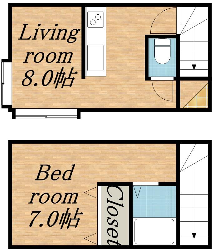 グランヒル麻生(1DK/2階)の間取り写真
