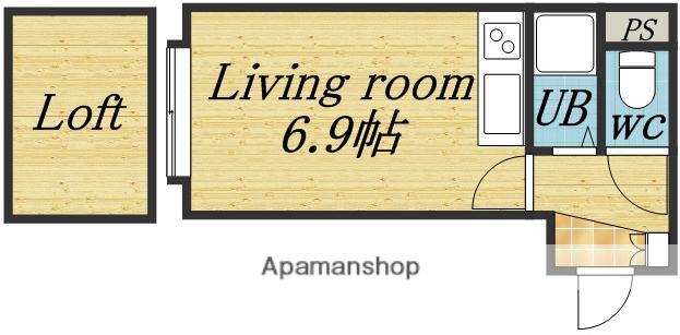 アップルハウス北30条Ⅱ(ワンルーム/1階)の間取り写真