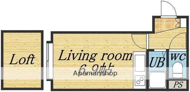 アップルハウス北30条Ⅱ(ワンルーム/1階)の間取り写真