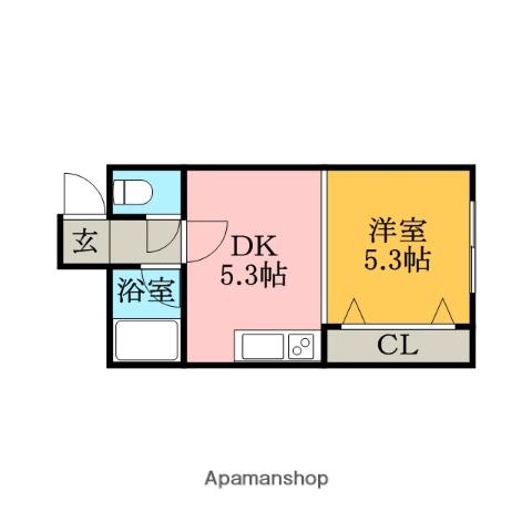 メゾンドボワール菊水(1DK/2階)の間取り写真
