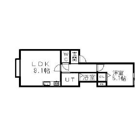 ブランドール(1LDK/1階)の間取り写真