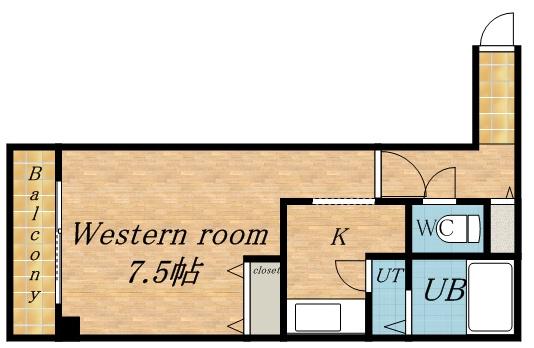 ハイム元町(1K/3階)の間取り写真