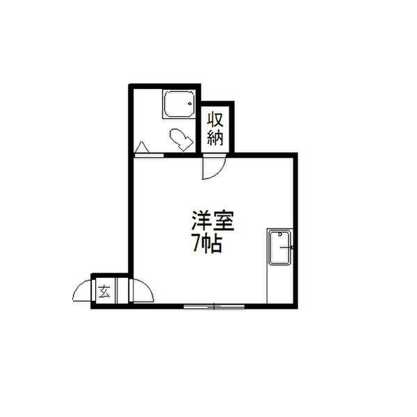 メゾンアサノA(ワンルーム/2階)の間取り写真