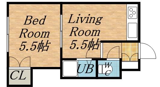 サニープレイスN33(1DK/4階)の間取り写真