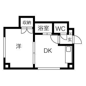 サニープレイスN33(1DK/3階)の間取り写真